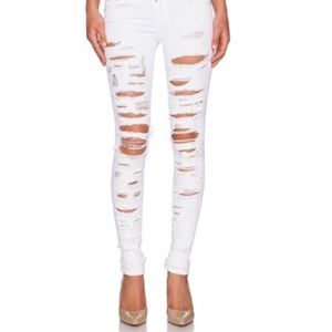 Rag&Bone Skinny Ripped Distressed Skinny Jeans